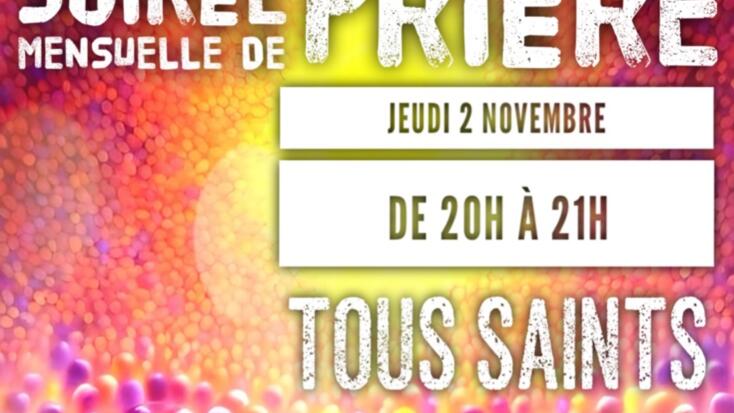 Veillée de prière mensuelle à Saint-Nicolas, jeudi 2 novembre de 20h à 21h.
