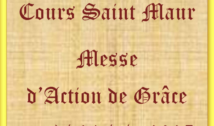Messe d'action de Grâces du Cours St Maur pour l'année scolaire.