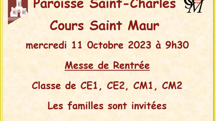 Cour St Maur, Messe de rentrée