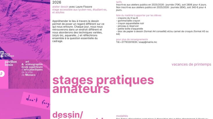 Stages des vacances de Printemps